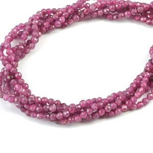 Ruby Round Beads 2mm - 15.5 inch - Faceted Round Gemstone Beads - Natural Stone Beads - 2x2mm - NS1155
