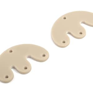 Acrylic D Earring Connector - Brown M Earring Charms - 4 Holes - Jewelry Supplies - Color Code:A498 - 29.66x18.22x2.11mm - AC2035-A498