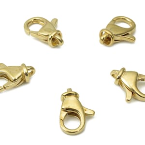 Garra de langosta de latón crudo - Cierres de gatillo de latón - Cierres de joyería - Cierres de loro de latón - Suministros para la fabricación de joyas - 13.19x9.06x4.77mm - PP5265