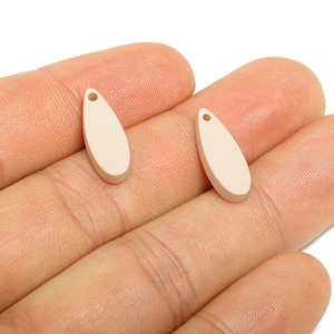 Colgante acrílico en forma de lágrima para pendientes - Colgante colgante beige mate - Colgante geométrico ligero - Código de color: A1062 - 18x6x2mm - AC3651-A1062