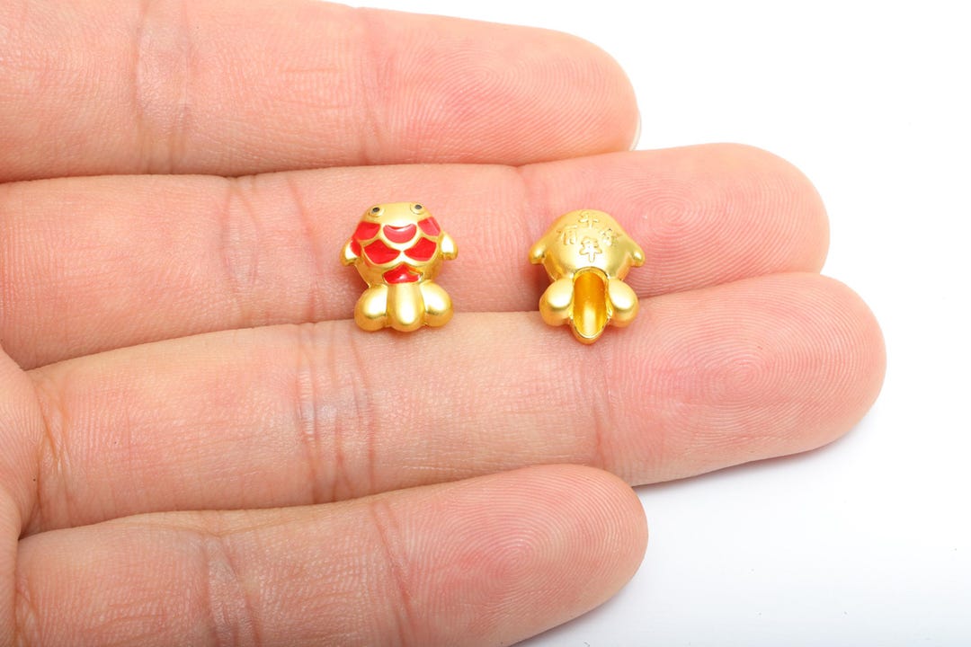 Alloy Fish Koi Bead - Enamel Fish Bead for Bracelets - Marine ...