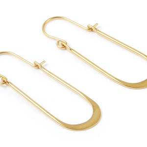 Brass Earring Wire - Raw Brass Earring - Earring Findings - Jewellery Supplies - 40x14.28x1.17mm - PP1495