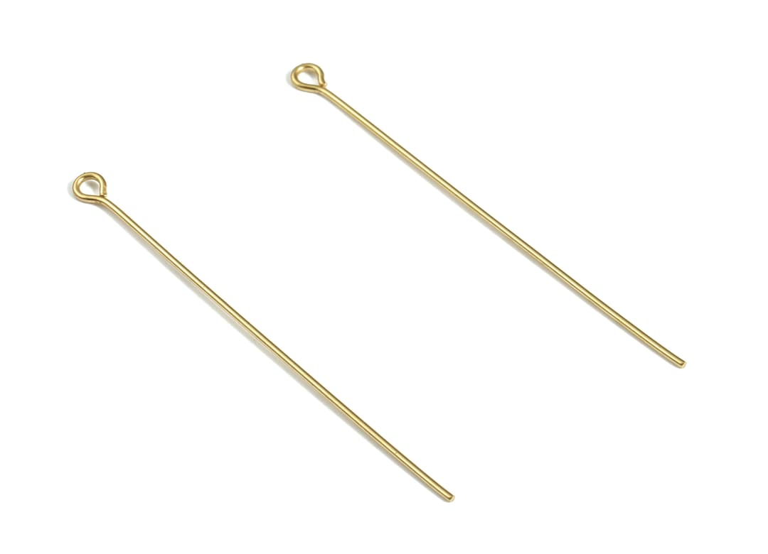 Brass Eye Pins Shiny Brass Eye Pin Jewelry Findings DIY Jewelry Making