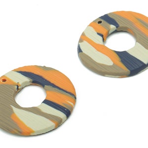 Polymer Clay Runde Ohrring Charms - Polymer Clay Kreis Pandant - Schmuck Handarbeit - 23,61x23,61x2,25mm - PC2331