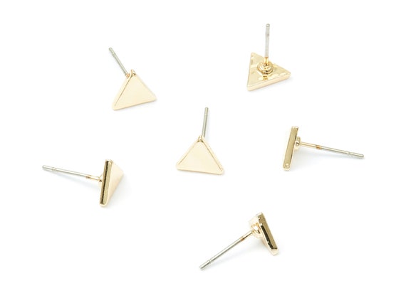 ピアス Triangle Stud Earrings #3193 Triangle Dot Earrings - Etsy