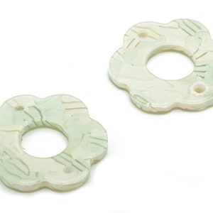 Acrylic Flower Earring Connectors - Acrylic Flower Hoop Pendant - Jewelry Supplies - Color Code: A818 - 17.88x16.5x2.93mm - AC2399-A818-A