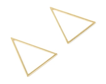 Brass Triangle Charms - Triangle Shaped Raw Brass Pendant - Earring Findings - Jewelry Supplies - 36x30x1mm - PP2122