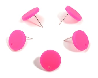 Acryl Mini Ronde Earring Stud - Matte Circle Earring Post - Sieraden Benodigdheden - Kleurcode: A472 - 14.64x14.64x2.17mm - AC1888H