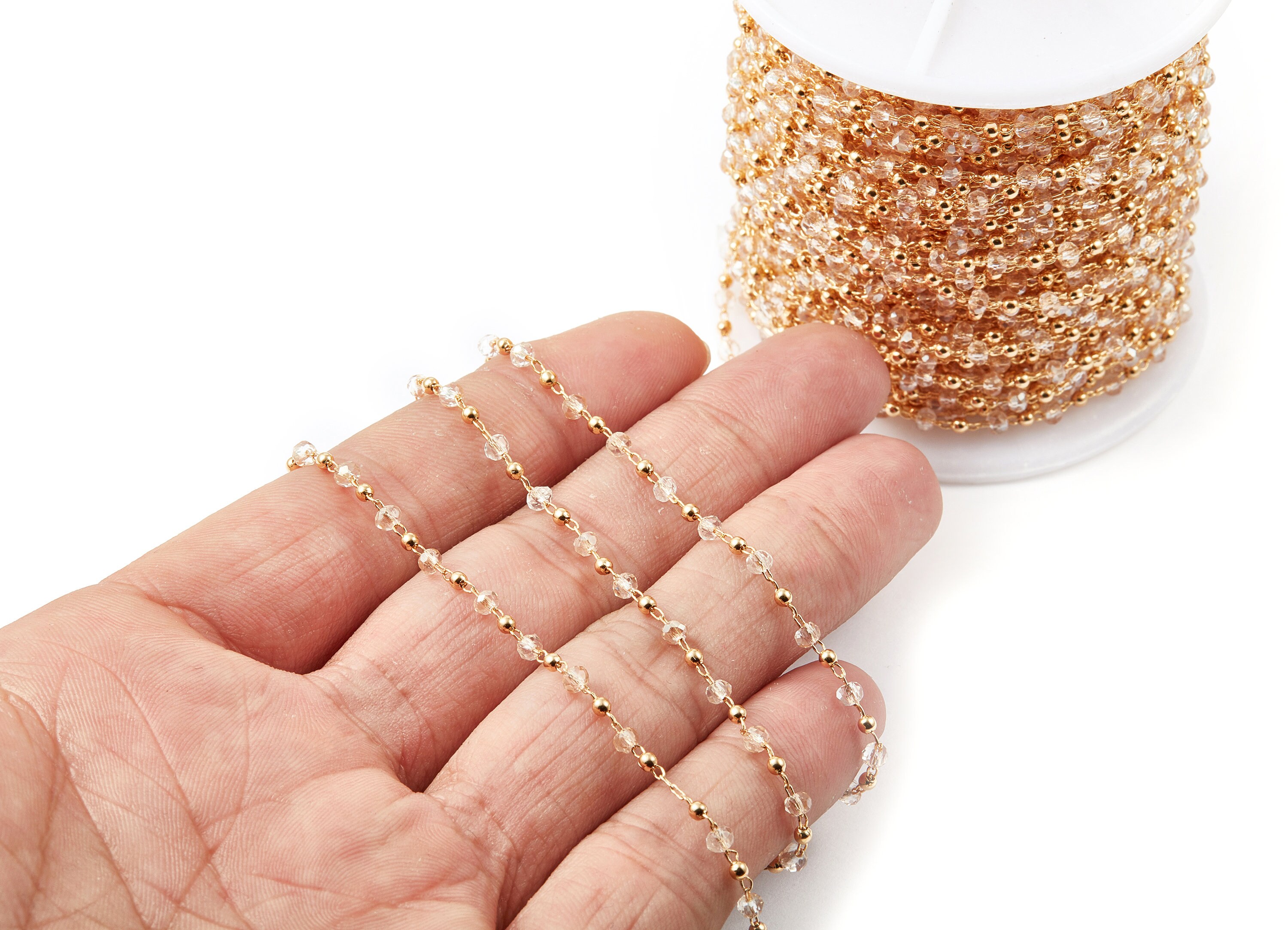 Bead Chain Ball Satellite Soldered Chain Brass Cable Chain Etsy