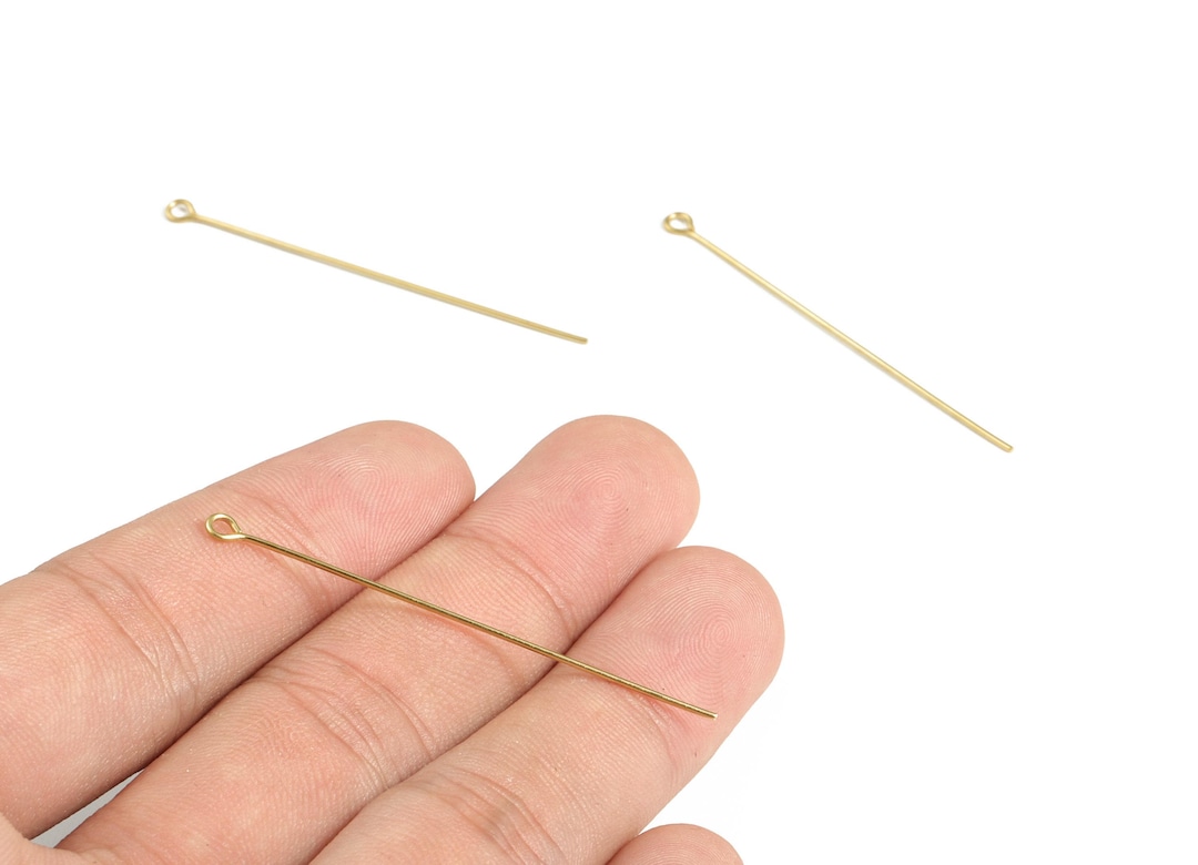 Brass Eye Pins – Shiny Brass Eye Pin - Jewelry Findings - DIY Jewelry ...