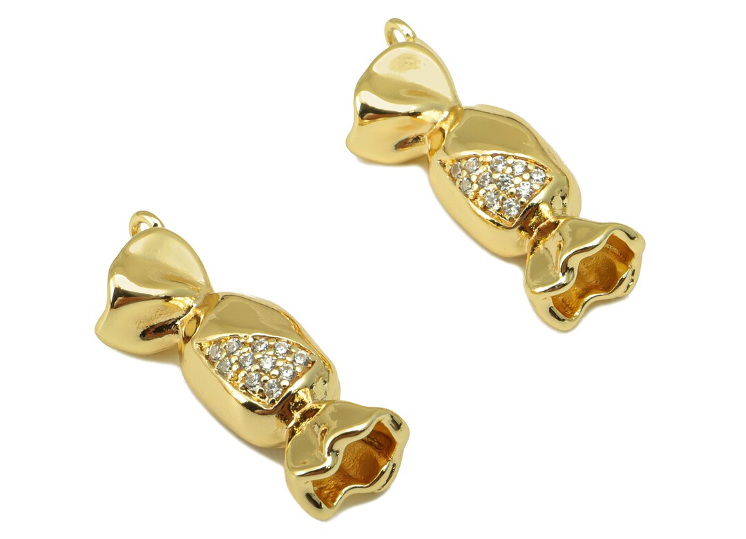 Brass Candy Earring Charm Candy Cubic Zircon Eye Charm Etsy
