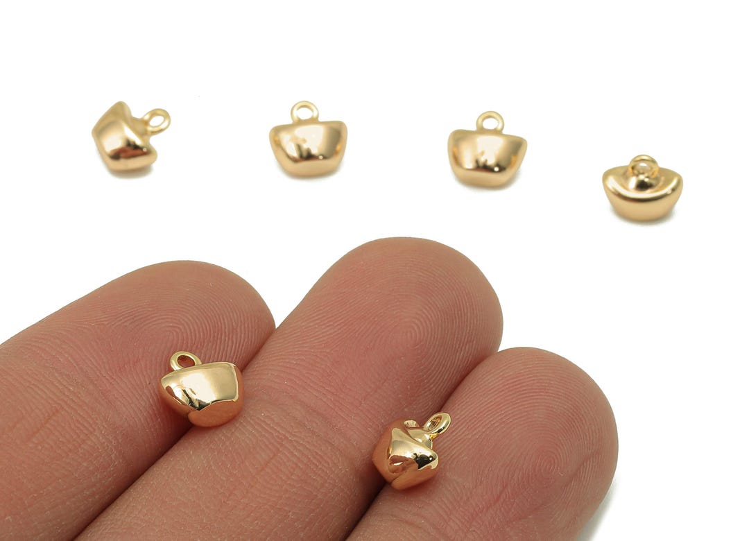 Brass Yuan Bao Earring Charm - Tiny Ingot Bracelet Charm - Necklace ...