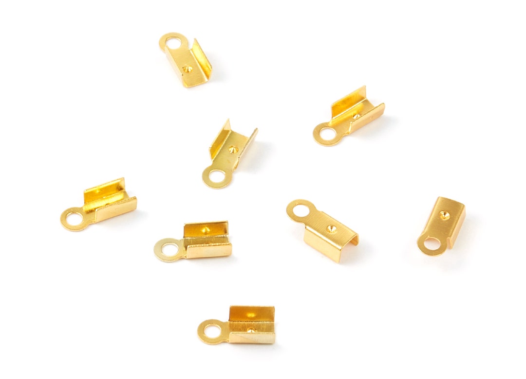 Brass Cord End Clasp 100pcs Gold Tone Plated Brass Cord End Clasp