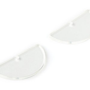 Acrylic Semicircle Charm - Semicircle Earring and Pendant - Earring Finding - Color Code: A63 - 50.49x25.18x2.72mm - AC1670-A63