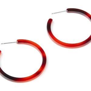 Offene Creolen Ohrstecker - 1,5 Zoll Creolen - Acetat Runde Ohrstecker - Offener Kreis - 38x38x2,7mm - AC1173M