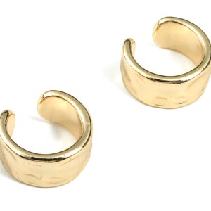 Messing Ohrmanschette Charm - 18K Echt vergoldetes Messing – Ohrringe - Schmuckzubehör – 16,38x14,83x1,8mm - RGP2826