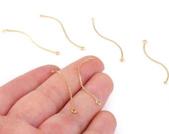 Conector de Corrente de Latão - Conectores de Corrente para Brincos em Latão Banhado a Ouro 18k - Acessórios para Brincos de Corrente - Suprimentos para Joalheria - 42,79 x mm - RGP1177