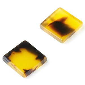 Acetate Acrylic Earring Charms - Acetate Tortoise Shell Pendants - Square Earrings - Color Code:A02 - 11.74x11.74x2.45mm - AC1420A