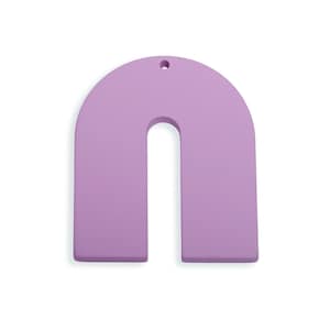 May include: A solid lavender-colored, arch-shaped earring component. The earring has a rounded top and a U-shaped cutout in the center. A small hole is at the top for attachment. The earring is a simple, modern design.