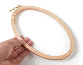 Wooden Embroidery Hoops - Cross Stitch Hoops - Wooden Embroidery Oval Frame - Embroidery Accessories - 210x130x10.8mm - HM1008