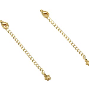 Extender Curb Chain - Extender Safety Clasp - Star Lobster Clasp - Extension Chain - Parrot Clasps -18K Real Gold Plating -87x7x3mm-RGP5566