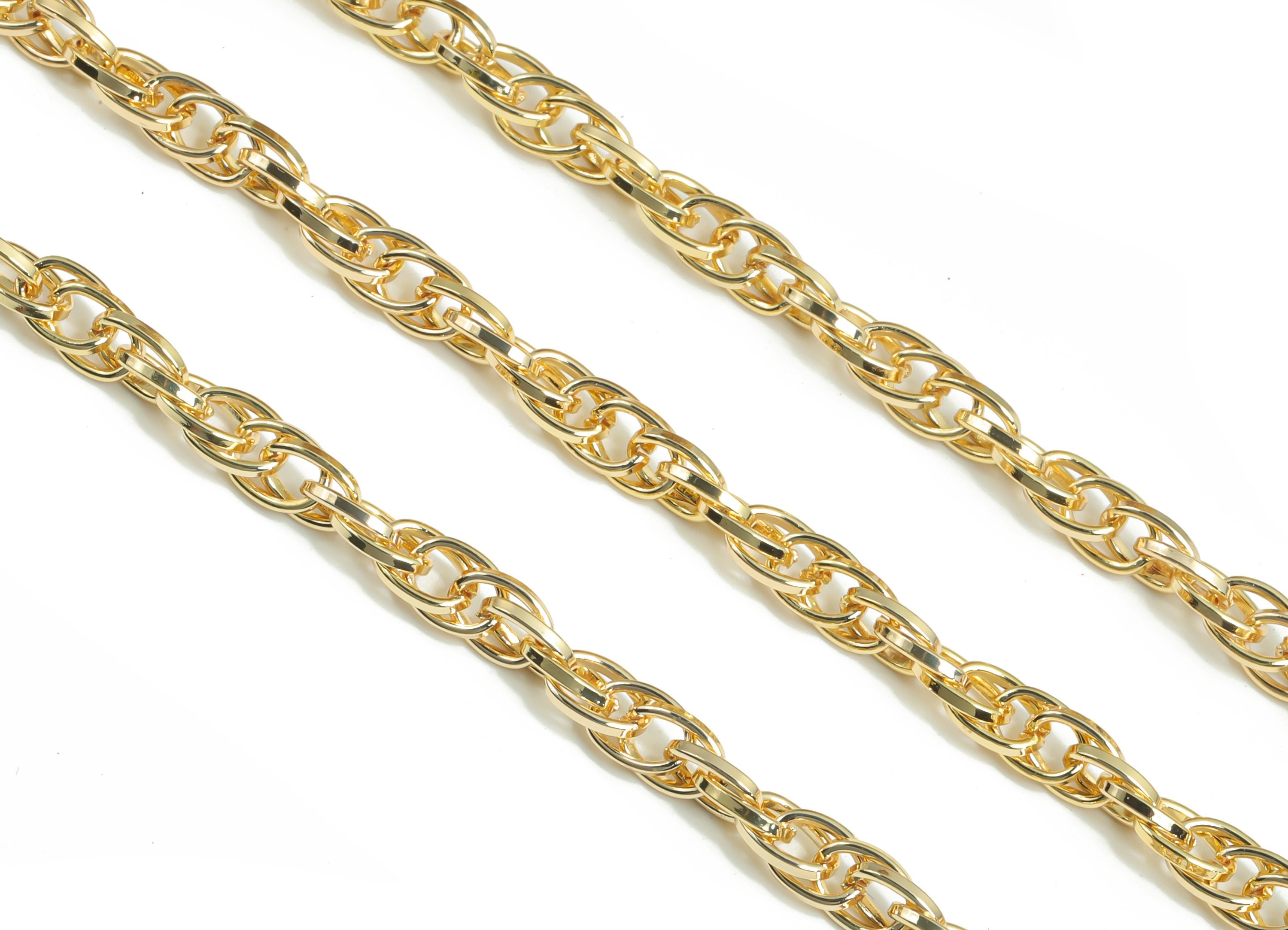Gold Rope Chain 18K Real Gold Plated Iron Chain 18K White Etsy