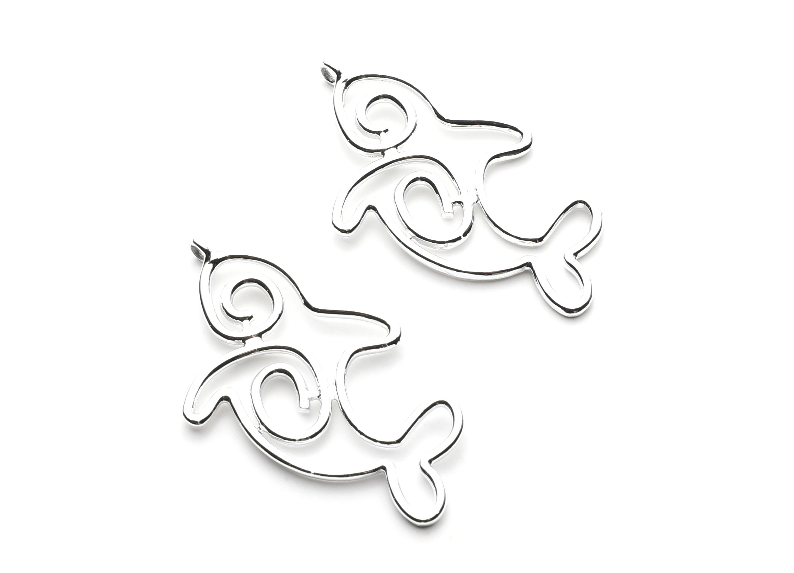 訳あってお買い得！30～80％OFF Big Dolphin Shaped Charms- Zinc Alloy Earring Finding アクセサリー