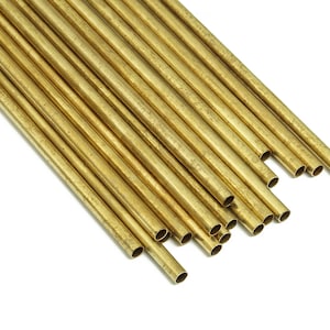 Okrągłe mosiężne rurki Himmeli - Surowe mosiężne koraliki Himmeli DIY - okrągłe rury do kształtów geometrycznych - do roślin powietrznych - 3x0,2 x 150 mm - PP4570-150