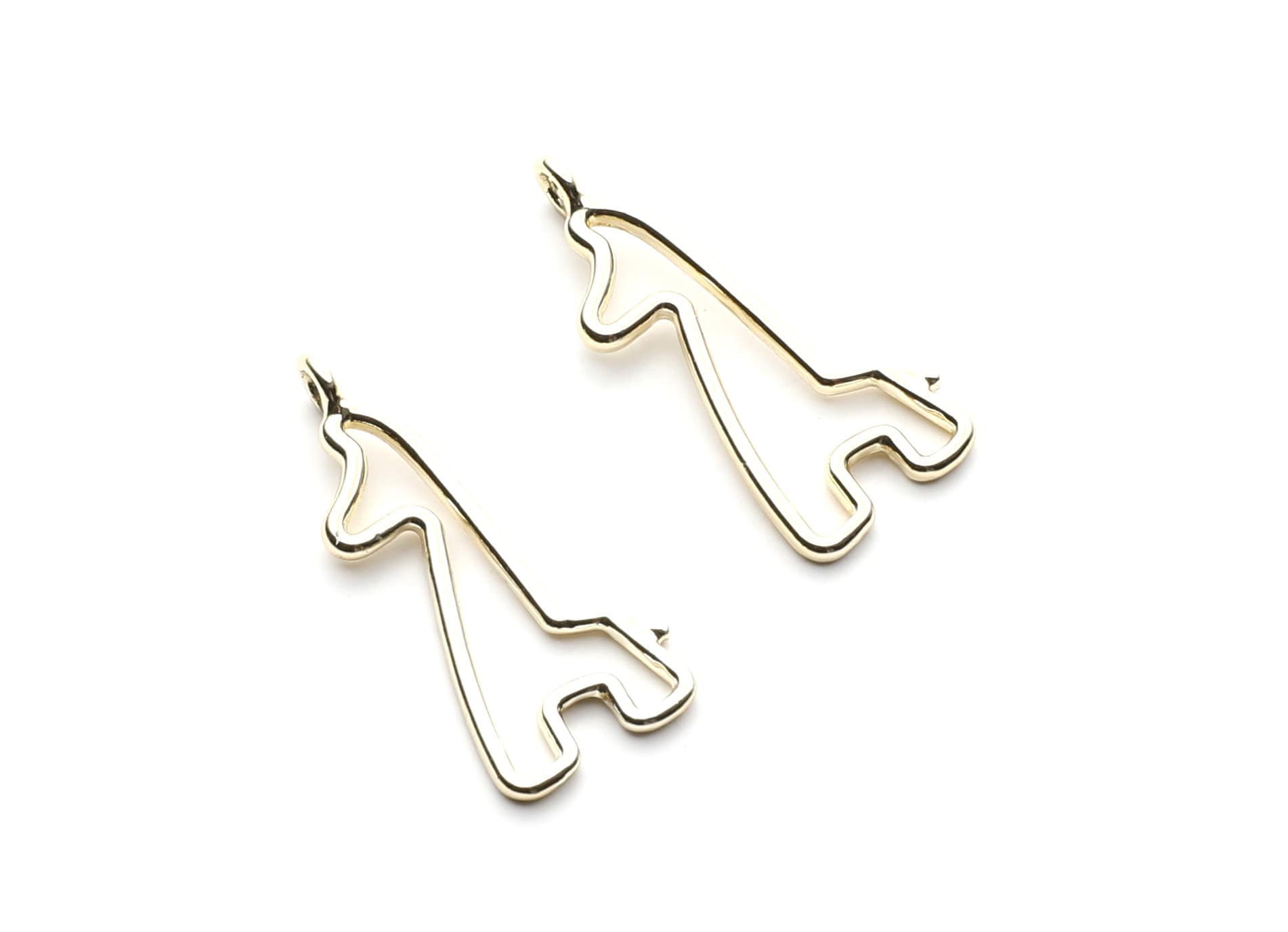 アクセサリー Giraffe46 Giraffe Shaped Charms- Zinc Alloy Earring Findings - Gold