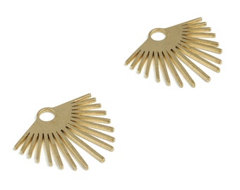 Brass Fringe Earring Charms - Raw Brass Fringe Pendant - Earring Findings - DIY Jewelry Making Supplies - 21.12x23.4x0.99mm - PP3962