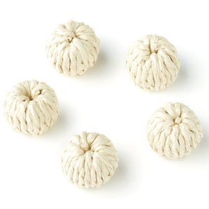 Handwoven Rattan Earrings - Ball Shaped Rattan Pendant - Wooden Straw Earring - Jewelery Handmade - 14.5x10.4mm - RT1114 image 2