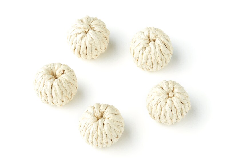 Handwoven Rattan Earrings - Ball Shaped Rattan Pendant - Wooden Straw Earring - Jewelery Handmade - 14.5x10.4mm - RT1114 image 2