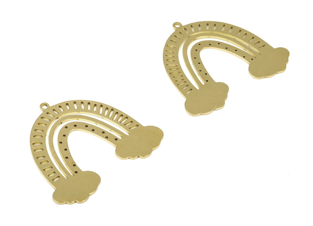 Brass Rainbow Pendant Raw Brass Clouds Arch Pendant Etsy