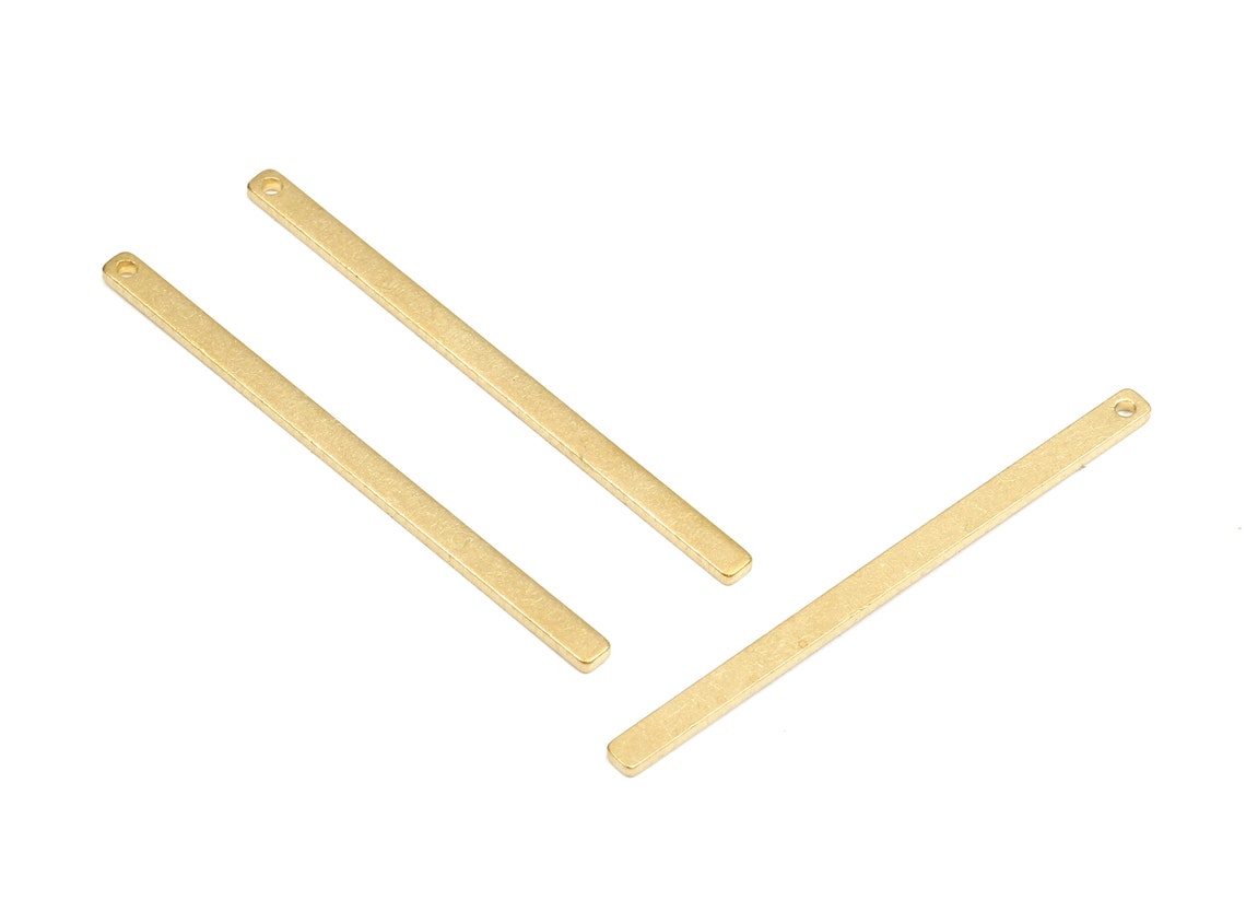 Brass Bar Charms Raw Brass Strip Earrings and Pendant Etsy