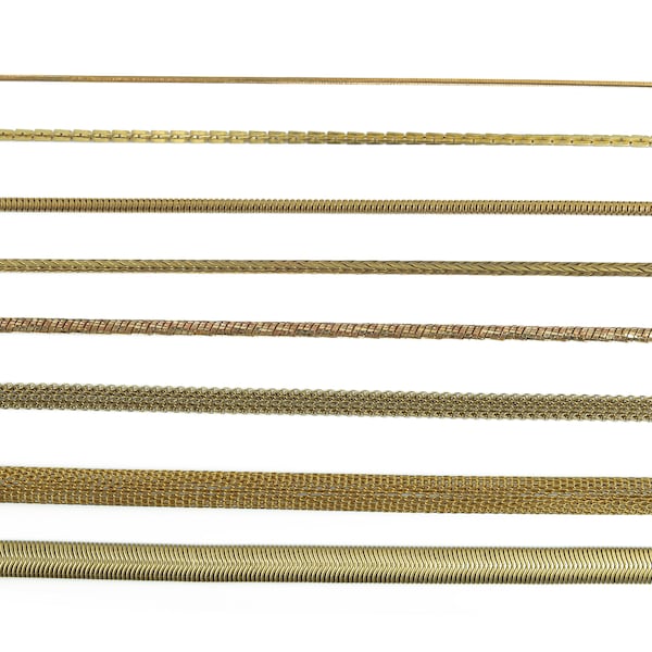 Mesh Chain - Brass Snake Chain - Raw Brass Faceted Chain - Knitted Flat Wide Snake Chain - for Necklace - For Bracelet - Jewellery Making