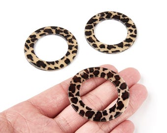 Acetaat Circle Connector - Cirkeloorbellen en hanger - Acetaat ringbedels voor Big Circle - Kleurcode: A128 - 48 x 48 x 2,5 mm - AC1245B