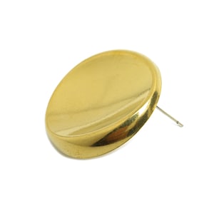 Orecchini a bottone in ottone incassato - Orecchini a bottone in ottone grezzo con design minimalista ovale piatto a disco - Orecchini semplici ed eleganti - 29,68x27x4mm - PP10796