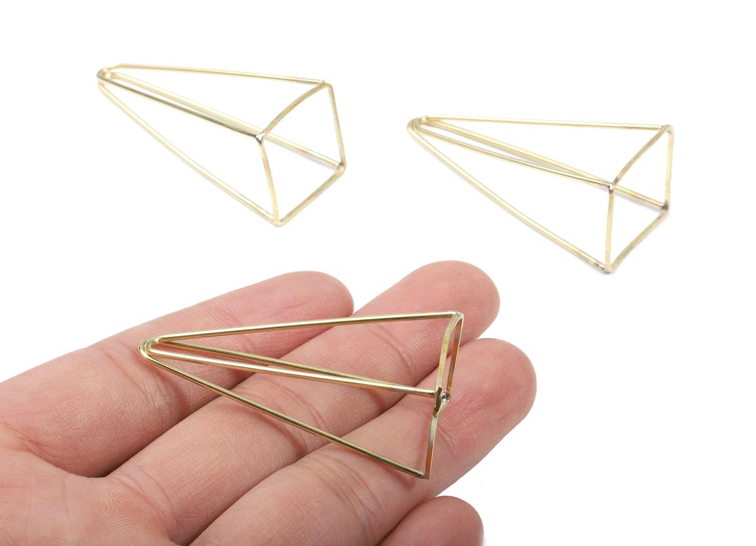 Pyramid Razor Wire Brass Wire Pyramid Earring Connector - Raw Brass Wire Pyramid - Earring ...