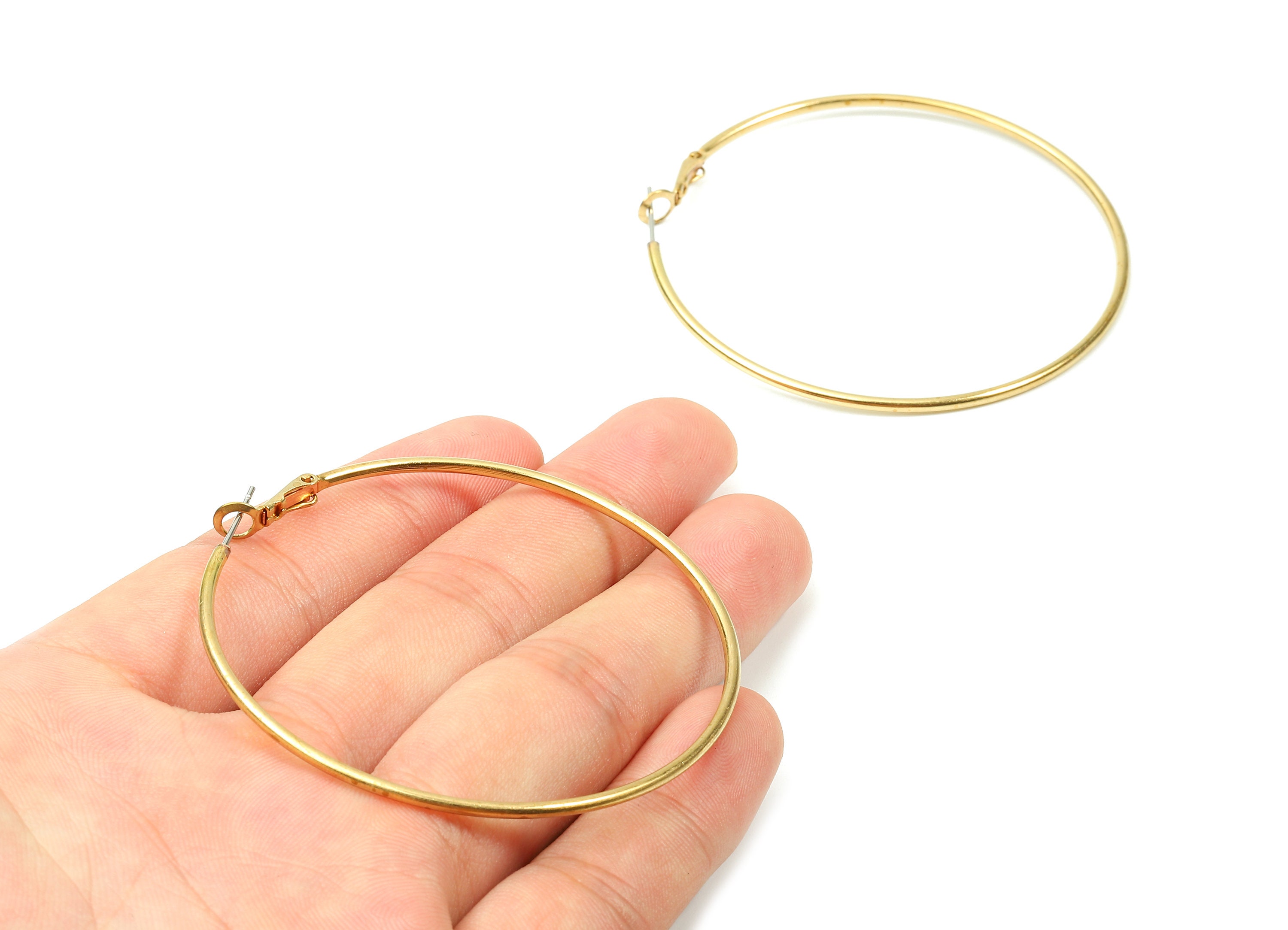 Brass Earrings Hoop Raw Brass Earring Clasp Brass Earring Etsy