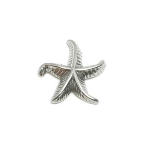 Stainless Steel Starfish Charms - Metallic Marine Starfish Design - 304 Stainless Steel - Sea Life Jewelry Making - 13.8x13.78x2mm - SS1993