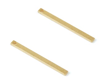 Long Bar Charms - Raw Brass Strip Hangers - Earring Bevindingen - Sieraden Supplies - 25x2x1mm - PP2037