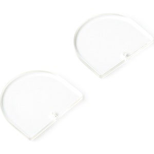 Acrylic D Earring Charms - D Shaped Pendant - Earring Findings - Jewelry Supplies - Color Code: A63 - 33.43x29.25x2.7mm - AC1094V1