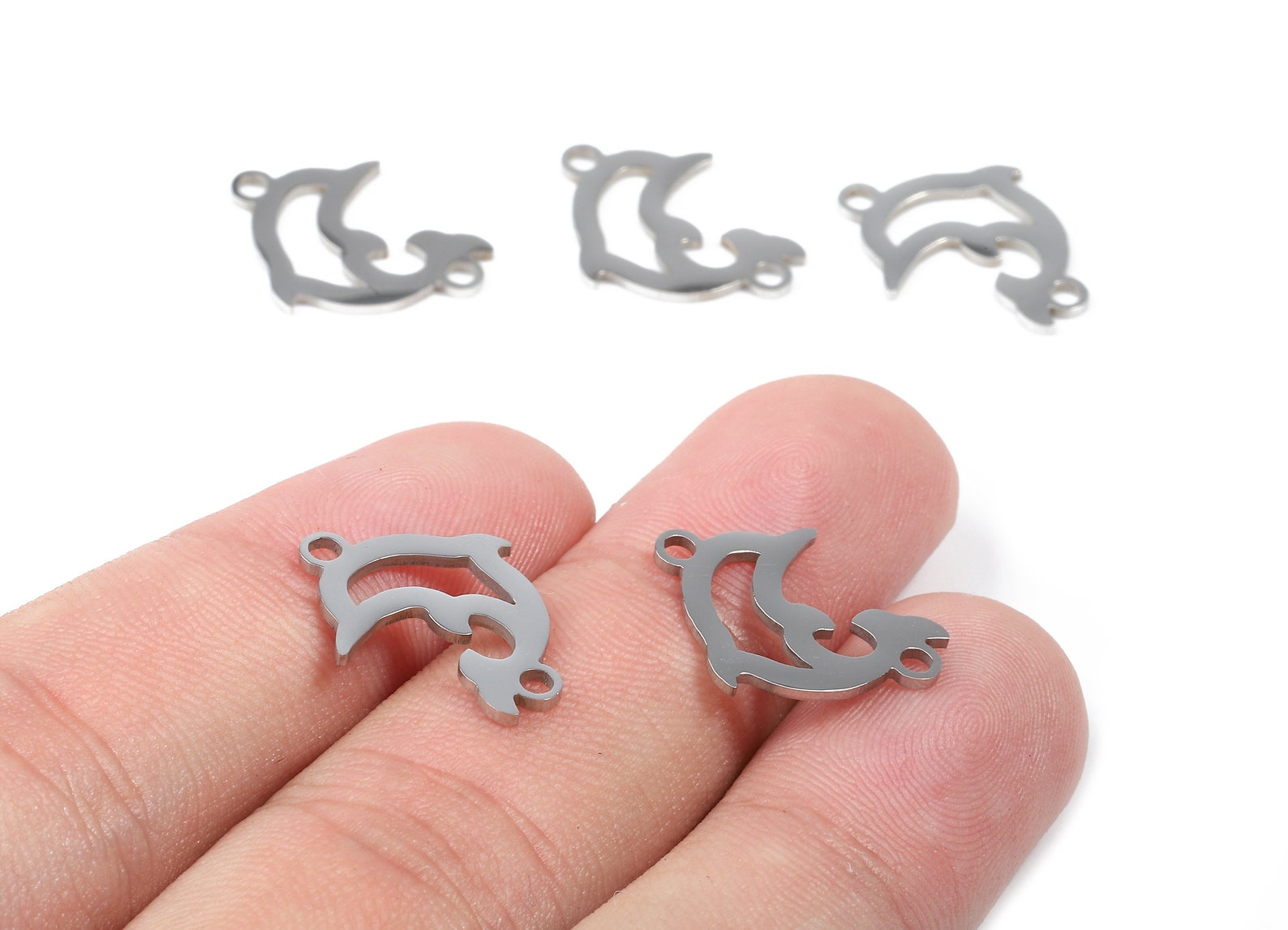Stainless Steel Dolphin Connector Dolphin Earrings Charms Etsy