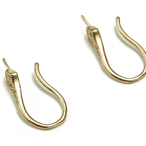 Raw Brass Hook Charms With Zircons - Brass Earring Connector- Raw Brass Earring Charms - Brass Wire Pendant - 15.86x8.34x3.81mm - PP4471