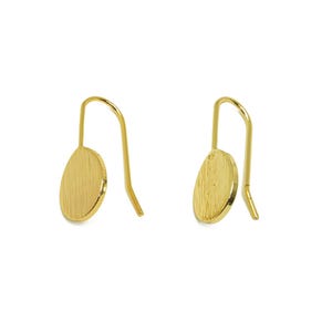 Brass Teardrop Earring Wire - Gold Drop Earring Hook - Textured Teardrop Earring Wire - 18K Real Gold Plating - 22.7x9.89x1.25mm - RGP8009