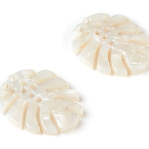 Acetate Monstera Charms - Monstera Earring and Pendant - Earring Findings  - Color Code: A12 - 25.56x21.69x2.51mm - AC1601-A12