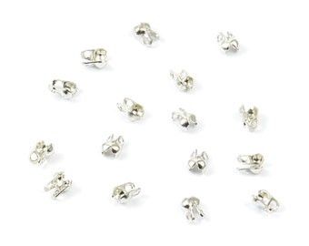 1.2 Ball Chain Clasp - 1.2 Silver Tone Plated Brass Chain Clasp - Brass Connector Clasp - Jewelry Supplies - 3.5x2mm - PP1670S