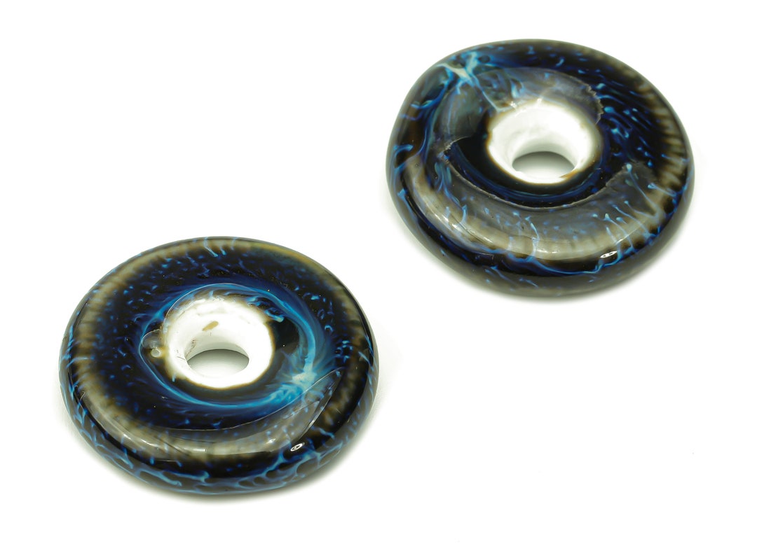Glazed Ceramic Donate Beads Carved Circle Beads Handmade Etsy