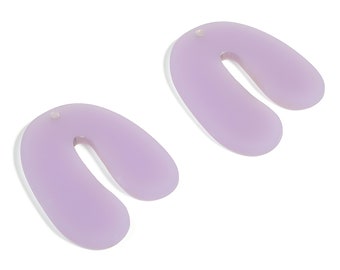 Acrylic U Earring Charms- Acrylic U Shape Pendant - Earring Findings - Jewelry Supplies - Color Code: A643 -35.22x26.92x2.66mm - AC2266-A643