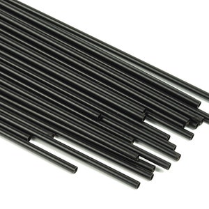 Matowe czarne rurki Himmeli - surowe mosiężne okrągłe koraliki Himmeli DIY - okrągłe rury do geometrii - do roślin powietrznych - 2,5 x 0,2 x 150 mm - PP4569B-150